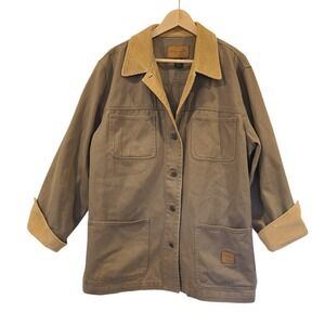 Vtg Ralph Lauren Jeans Co. Brown Barn Coat 90s Chore Utility  Corduroy Collar 2X